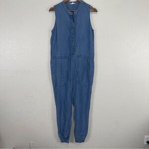 Splendid Junpsuit Blue‎ Denim Top Lightweight Casusl One Piece Vacation #cc